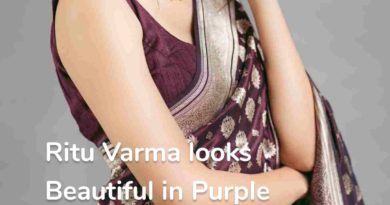 Ritu Varma looks Beautiful in Purple Saree