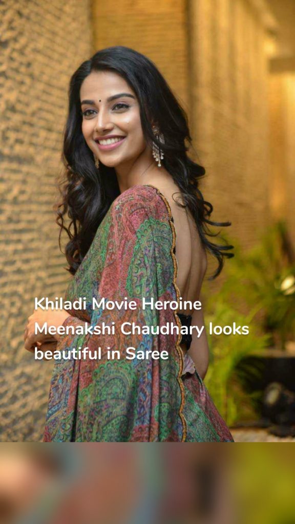 Khiladi Movie Heroine Meenakshi Chaudhary looks beautiful in Saree